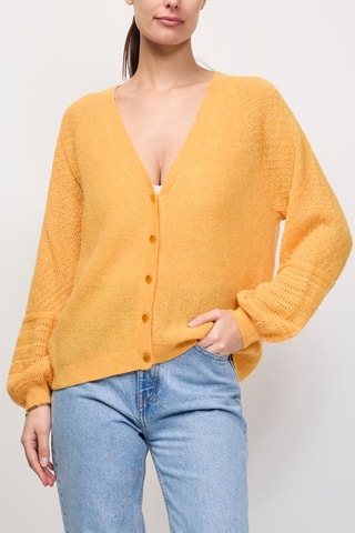 Gilet en laine, mohair et alpaga Aldino - Jaune