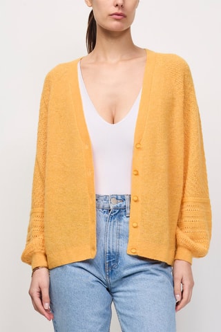 Gilet en laine, mohair et alpaga Aldino - Jaune
