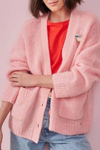 Gilet en mohair et laine Barbapapa - Rose