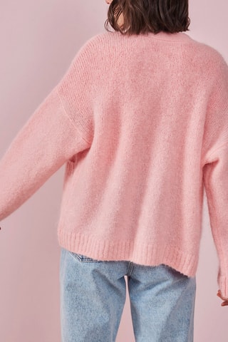 Gilet en mohair et laine Barbapapa - Rose