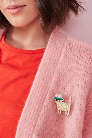 Gilet en mohair et laine Barbapapa - Rose