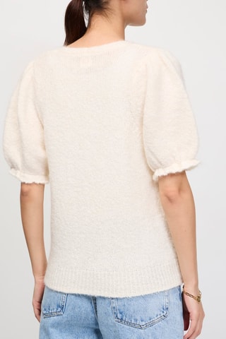 Gilet en kid mohair et mérinos Arlotte - Ecru