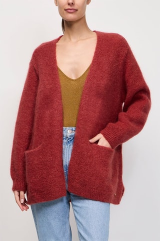 Gilet en kid mohair et laine Belina - Rouge brique