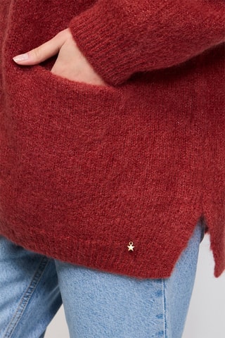 Gilet en kid mohair et laine Belina - Rouge brique