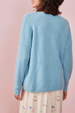 Gilet en mohair et mérinos Piscine - Bleu clair