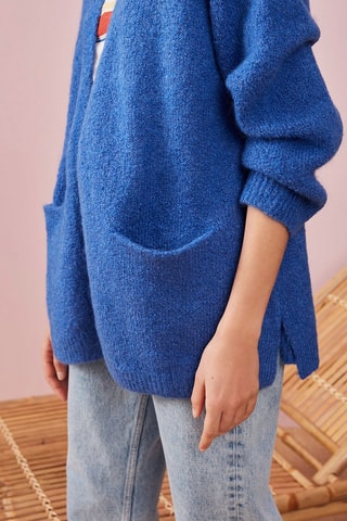 Gilet en mohair et mérinos Vague - Bleu roi