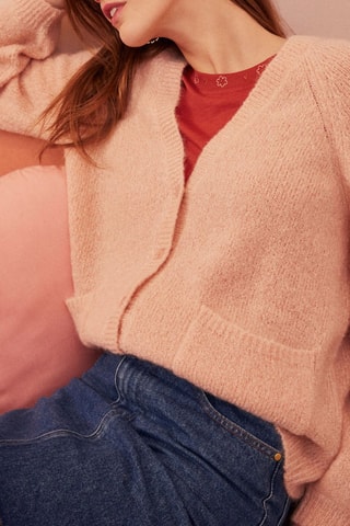 Gilet en mérinos et mohair Carla - Rose