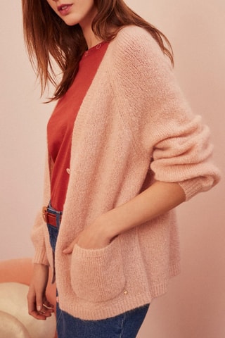 Gilet en mérinos et mohair Carla - Rose