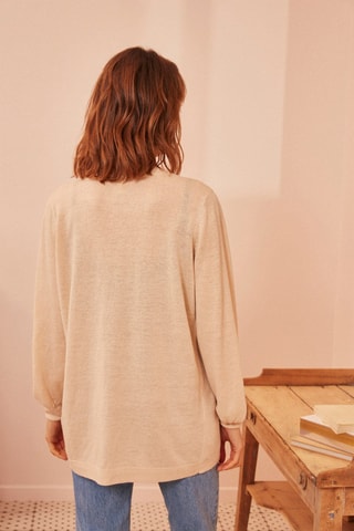 Gilet long en lin Agnela - Beige