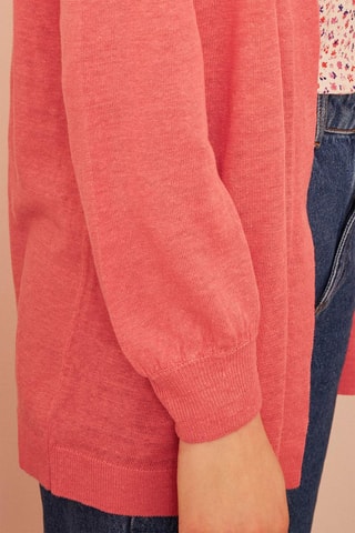 Gilet long en lin Agnela - Rose
