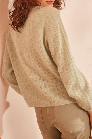 Gilet en laine, mohair et alpaga Aliette - Vert