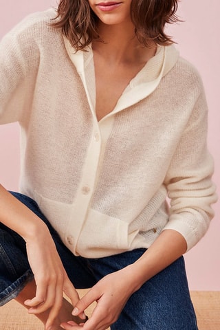 Gilet en laine, mohair et alpaga - Ecru