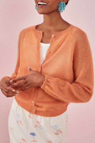 Gilet en mohair et soie Oranger - Saumon