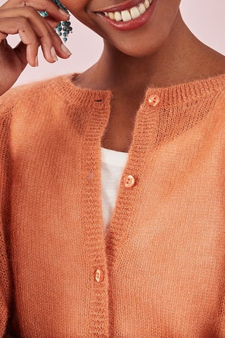 Gilet en mohair et soie Oranger - Saumon