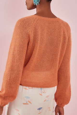 Gilet en mohair et soie Oranger - Saumon
