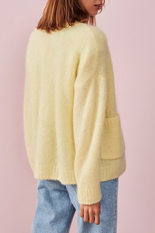 Gilet en mohair et laine Citronnade - Jaune