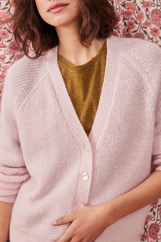 Gilet en mérinos, lin et mohair Eglantine - Nude