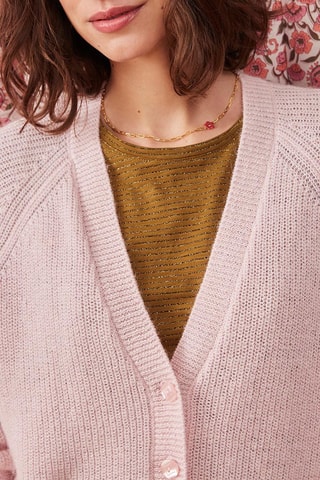 Gilet en mérinos, lin et mohair Eglantine - Nude