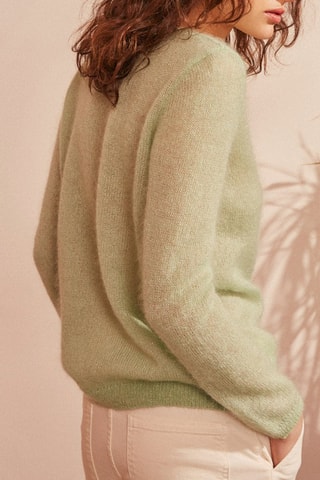 Gilet en mohair et soie Crepine - Vert