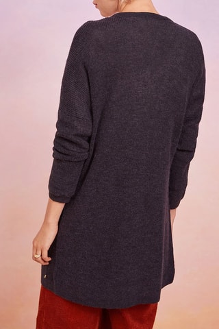 Gilet long en laine, mohair et alpaga Denia - Gris