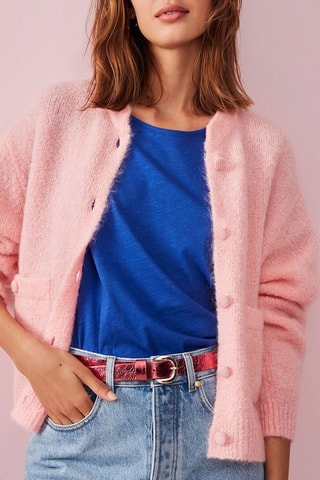 Gilet en mohair et mérinos Aribo - Rose