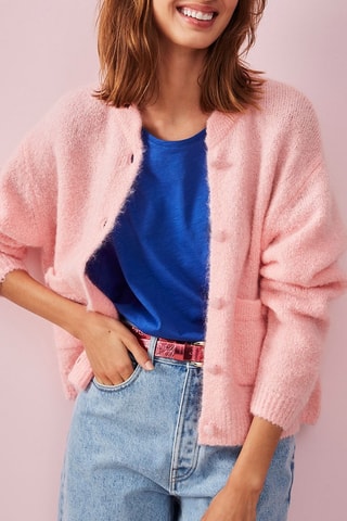 Gilet en mohair et mérinos Aribo - Rose