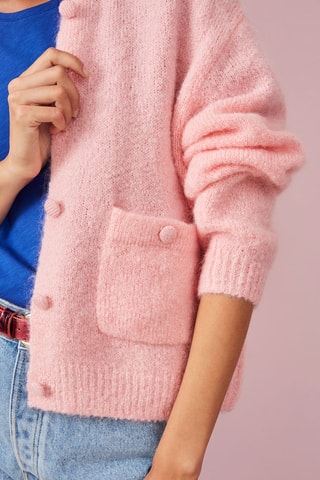 Gilet en mohair et mérinos Aribo - Rose
