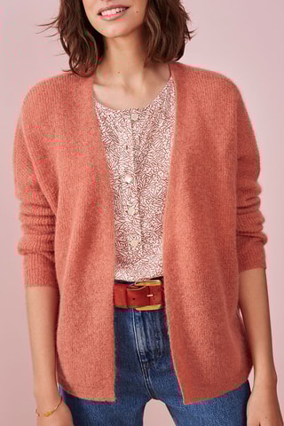Gilet en mohair et alpaga Bonny - Rose