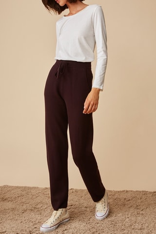 Pantalon et gilet long en mérinos - Marron