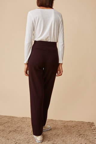 Pantalon et gilet long en mérinos - Marron