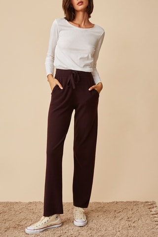 Pantalon et gilet long en mérinos - Marron