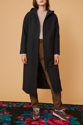 Manteau à capuche  en laine - Anthracite