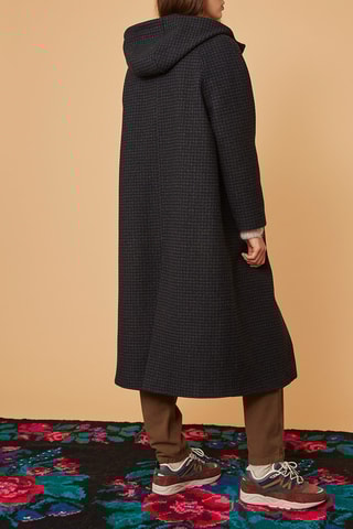 Manteau à capuche  en laine - Anthracite