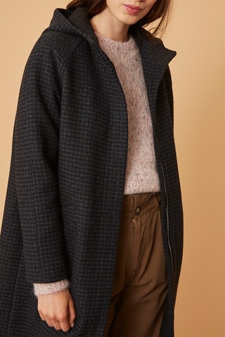 Manteau à capuche  en laine - Anthracite