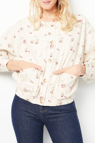 Veste en jean Abbie - Ecru et vieux rose
