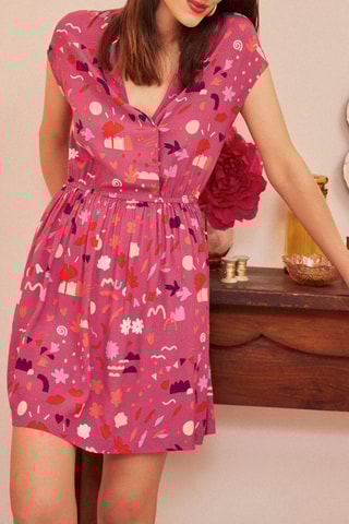 Robe patineuse Rosette - Rose