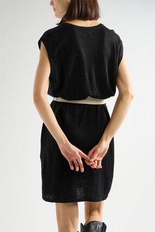 Robe droite en lin Banco - Noir