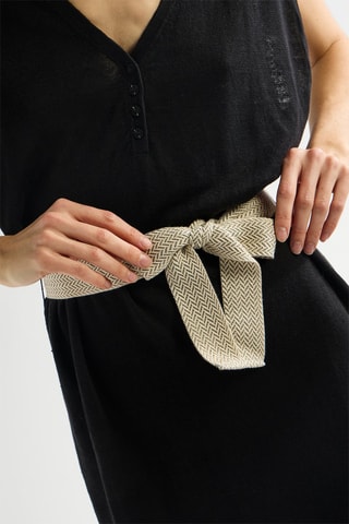 Robe droite en lin Banco - Noir