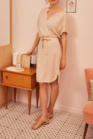 Robe longue en lin Aguibou - Beige