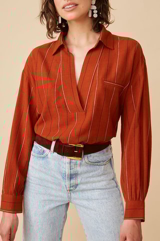 Chemise en soie - Rouge