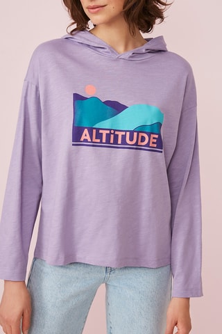 Sweat oversize à capuche - Violet