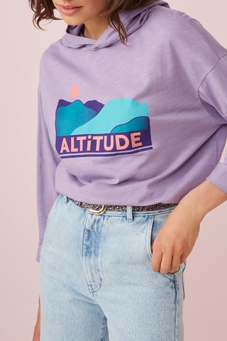 Sweat oversize à capuche - Violet