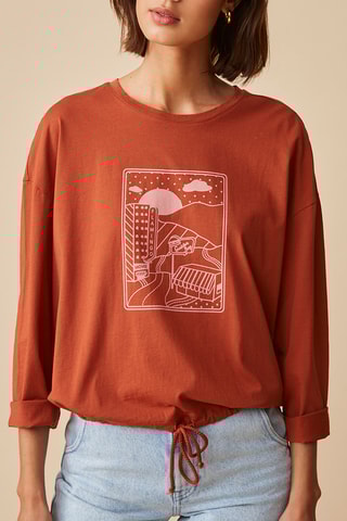 T-shirt oversize - Rouille