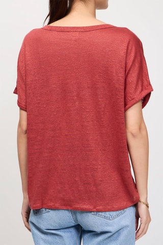 T-shirt en lin Helbo 2 - Rouge brique chiné