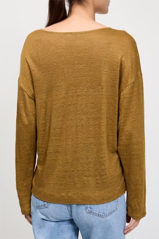 T-shirt oversize en lin Heloita - Vert olive
