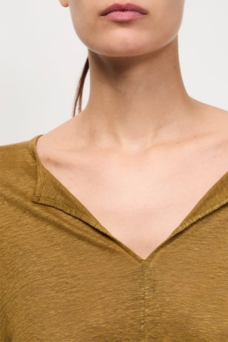T-shirt oversize en lin Heloita - Vert olive