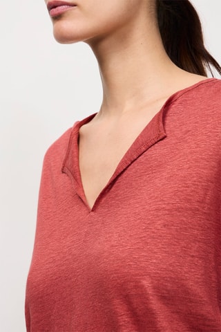 T-shirt en lin Heloita - Rouge brique chiné
