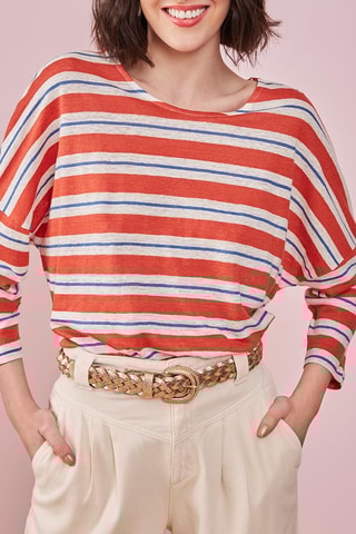 T-shirt oversize en lin Hazia - Rouge