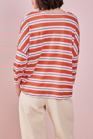 T-shirt oversize en lin Hazia - Rouge