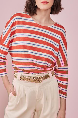 T-shirt oversize en lin Hazia - Rouge